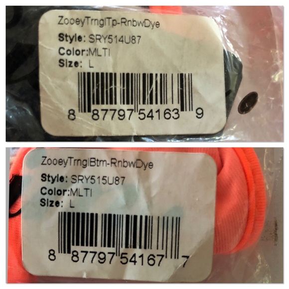 Wildfox Zooey multicolor rainbow triangle bikini top and matching string bikini - Picture 8 of 16